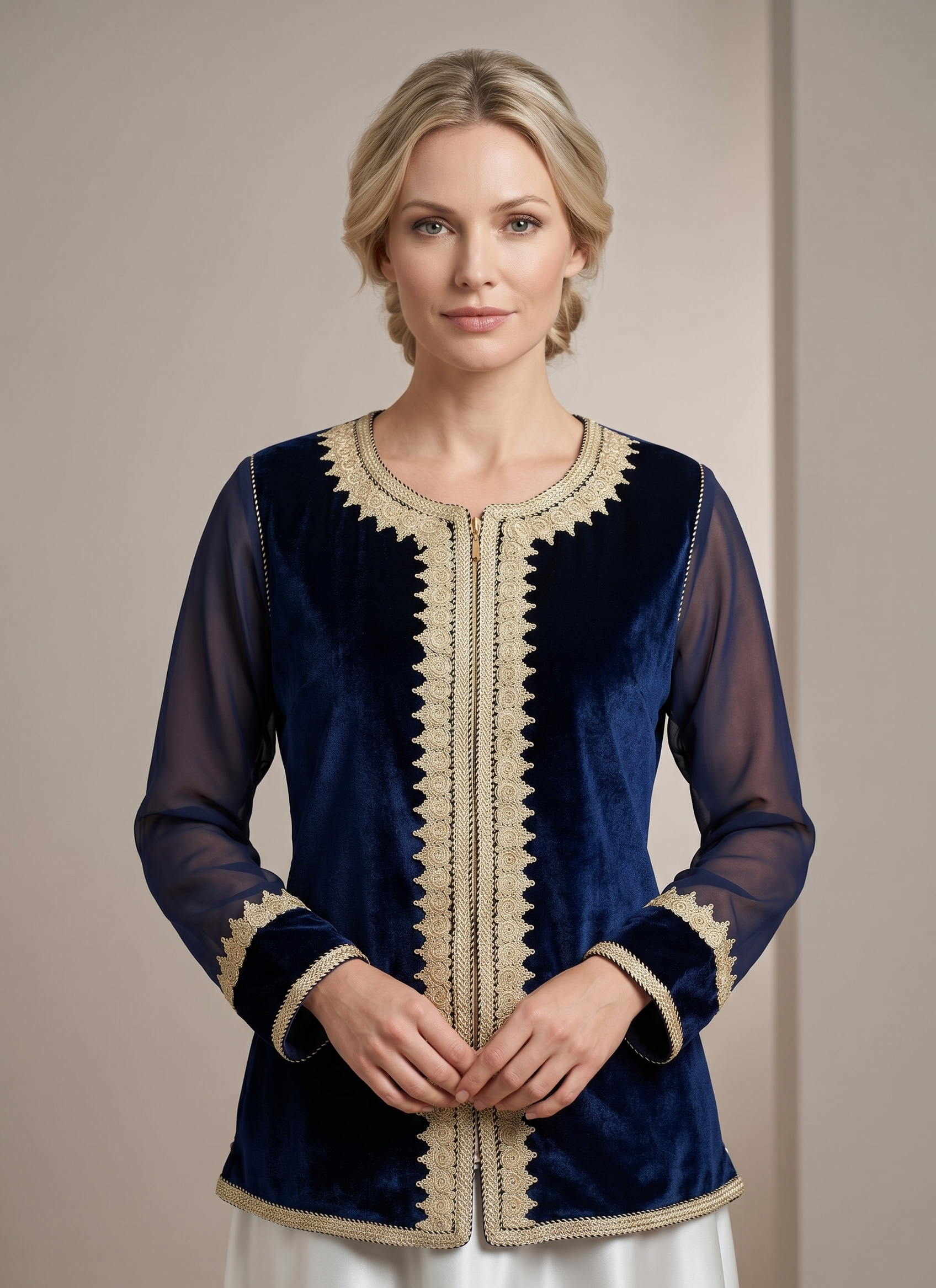 Veste en velours bleu Roi Veste en velours bleu Roi – Image 1