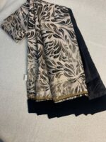 Écharpe noire en brocart – Image 2