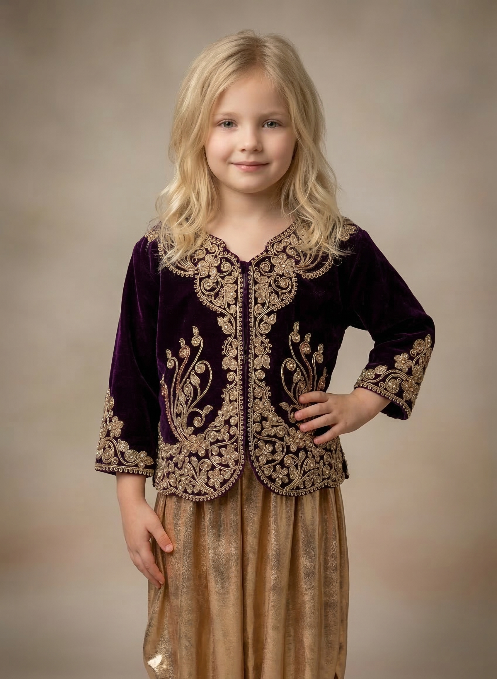 karakou 8 Karakou enfant aubergine élégant et raffiné 12 ans – Image 1